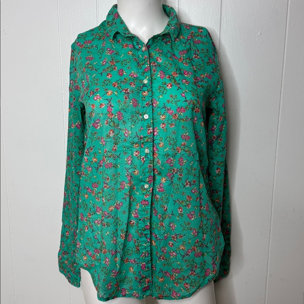 Holding horses Anthropologie floral button down shirt size 0
